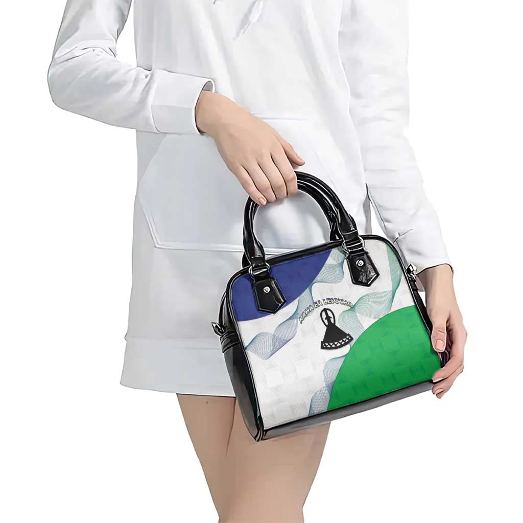 Lesotho Shoulder Handbag Coat Of Arms With Kente Pattern LT15