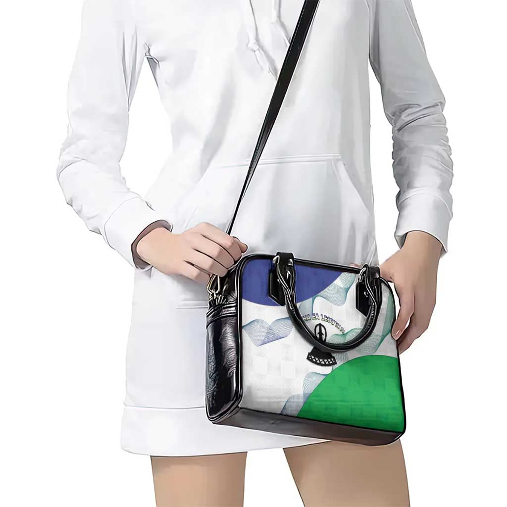 Lesotho Shoulder Handbag Coat Of Arms With Kente Pattern LT15
