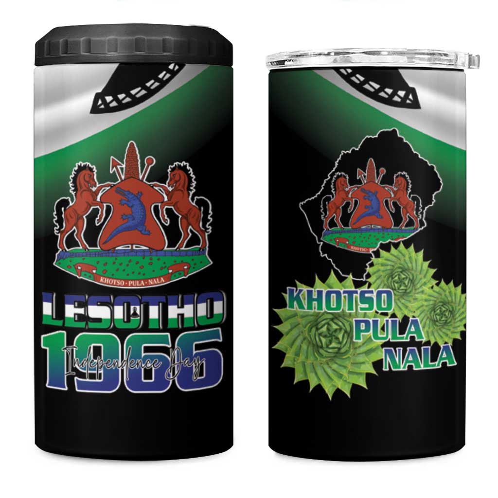 Happy Lesotho Independence Day 4 in 1 Can Cooler Tumbler Khotso Pula Nala LT15