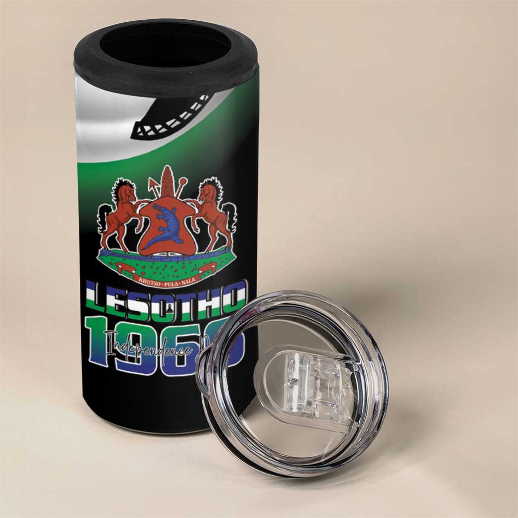 Happy Lesotho Independence Day 4 in 1 Can Cooler Tumbler Khotso Pula Nala LT15