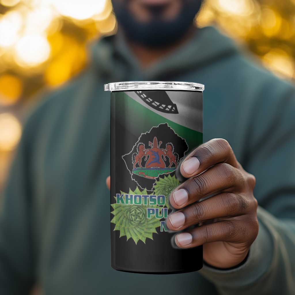 Happy Lesotho Independence Day 4 in 1 Can Cooler Tumbler Khotso Pula Nala LT15