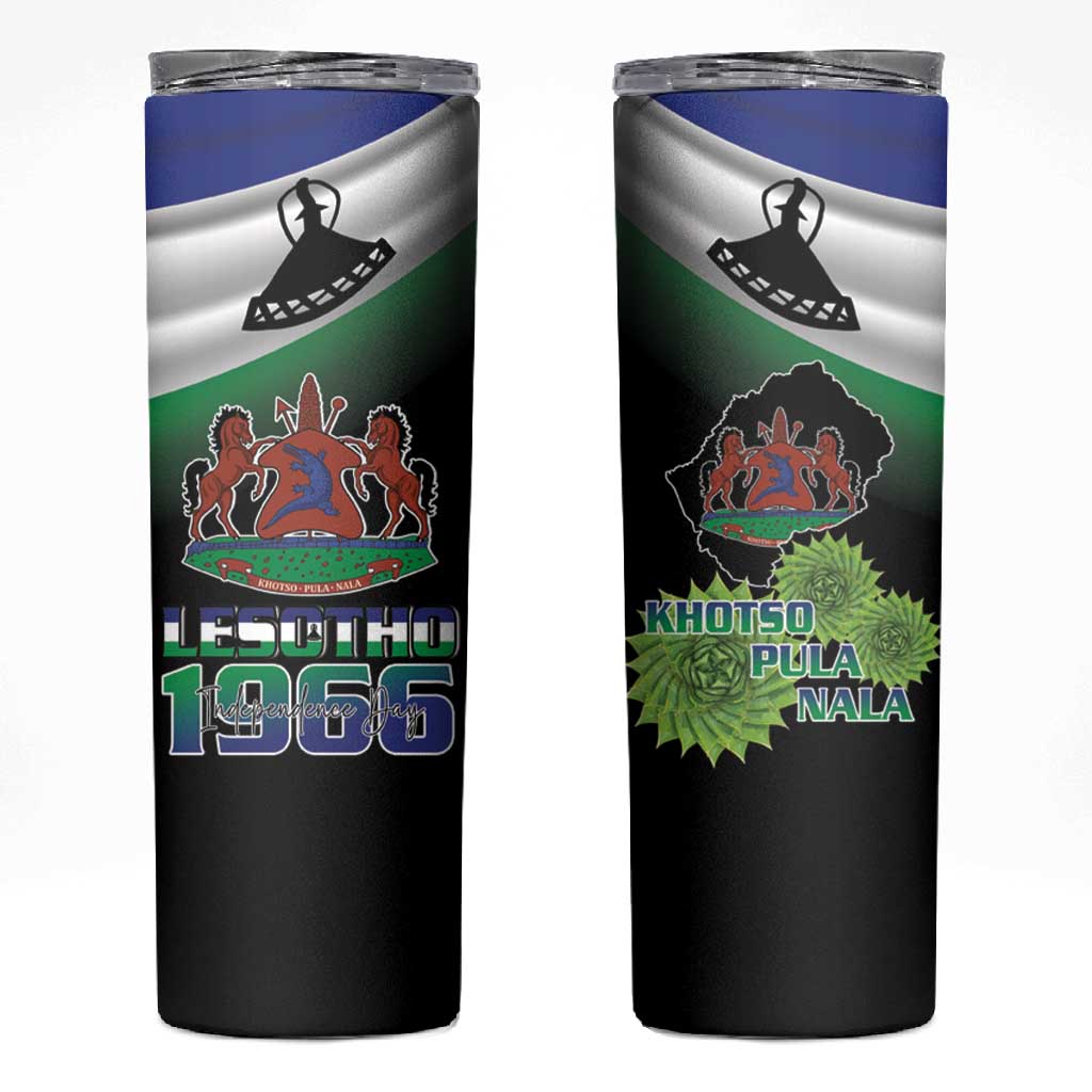 Happy Lesotho Independence Day Skinny Tumbler Khotso Pula Nala LT15