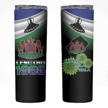 Happy Lesotho Independence Day Skinny Tumbler Khotso Pula Nala LT15