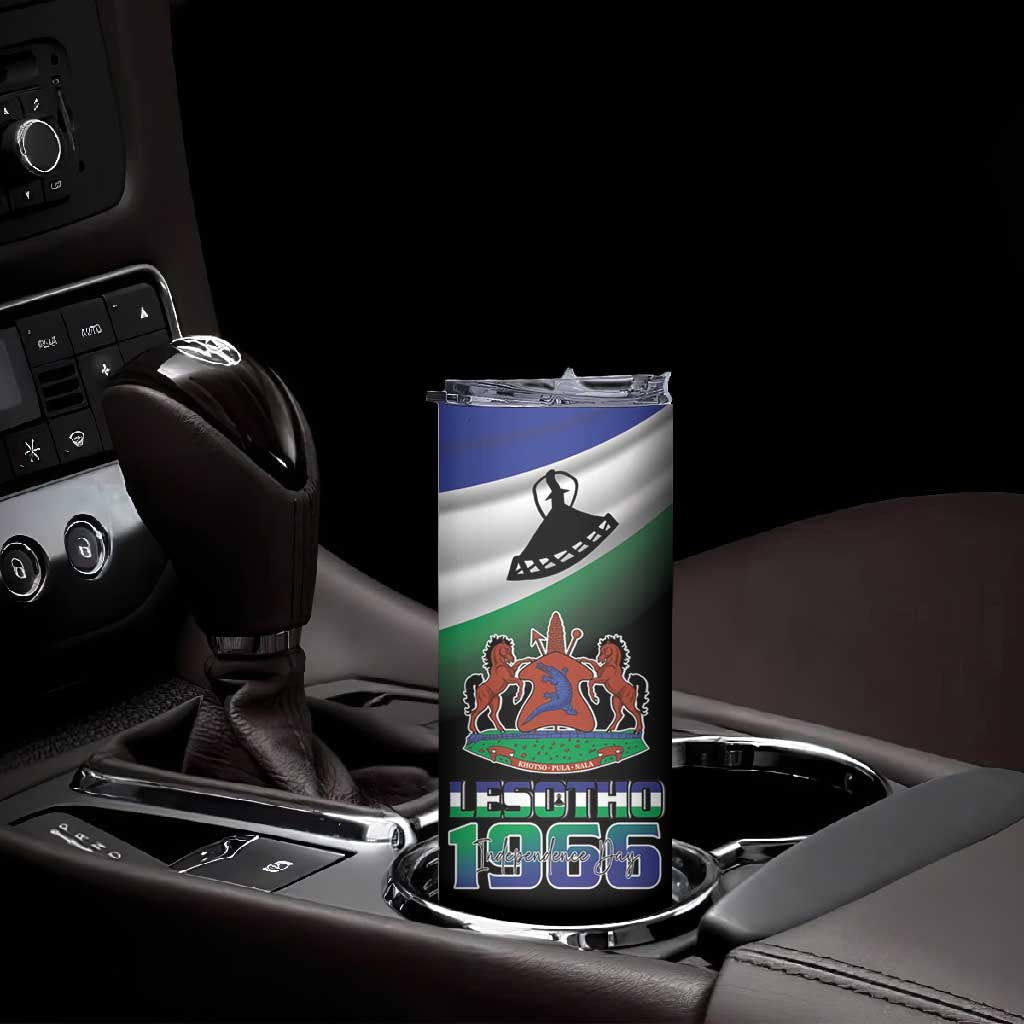 Happy Lesotho Independence Day Skinny Tumbler Khotso Pula Nala LT15