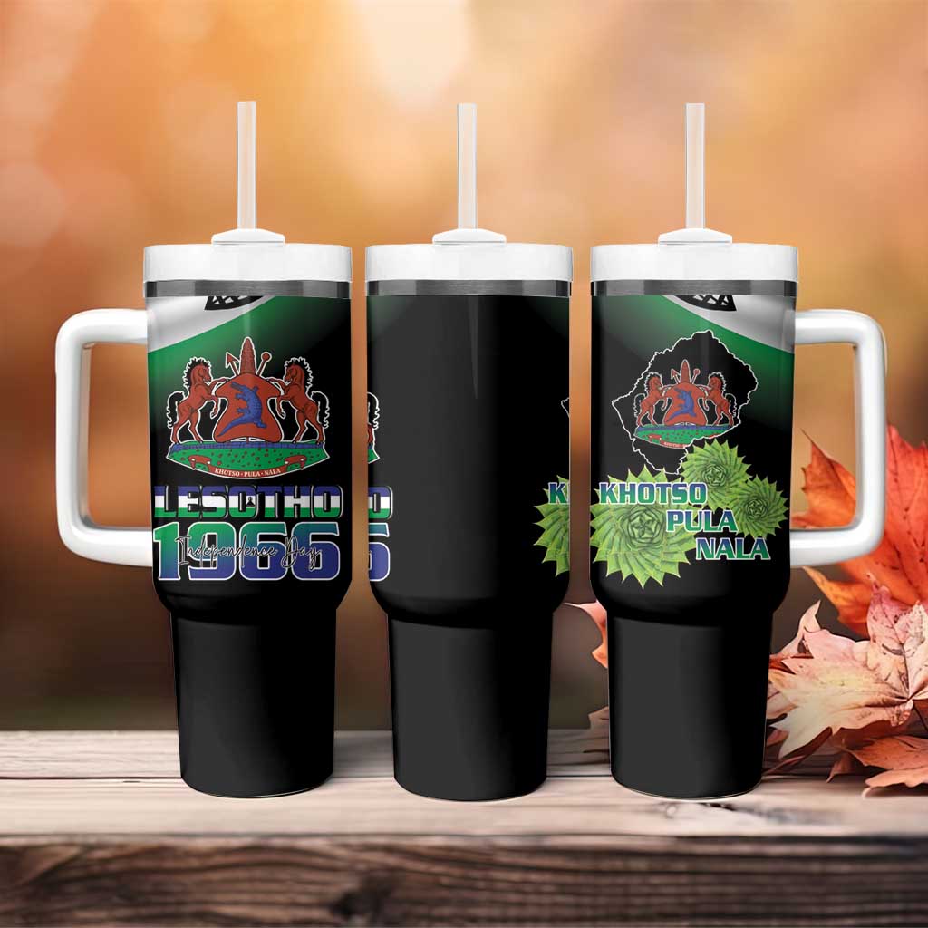 Happy Lesotho Independence Day Tumbler With Handle Khotso Pula Nala LT15