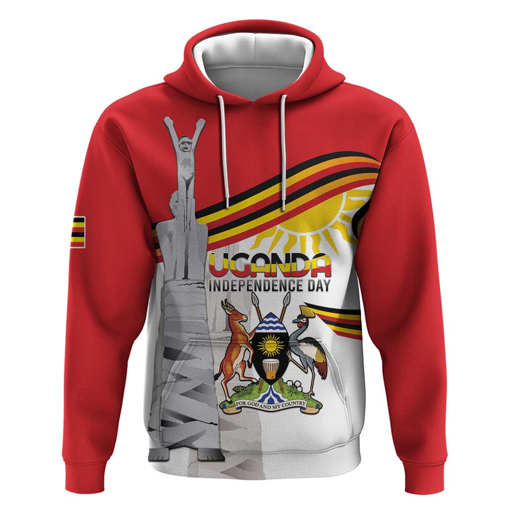Personalized Uganda Independence Day Hoodie Independence Monument - Coat Of Arms LT15