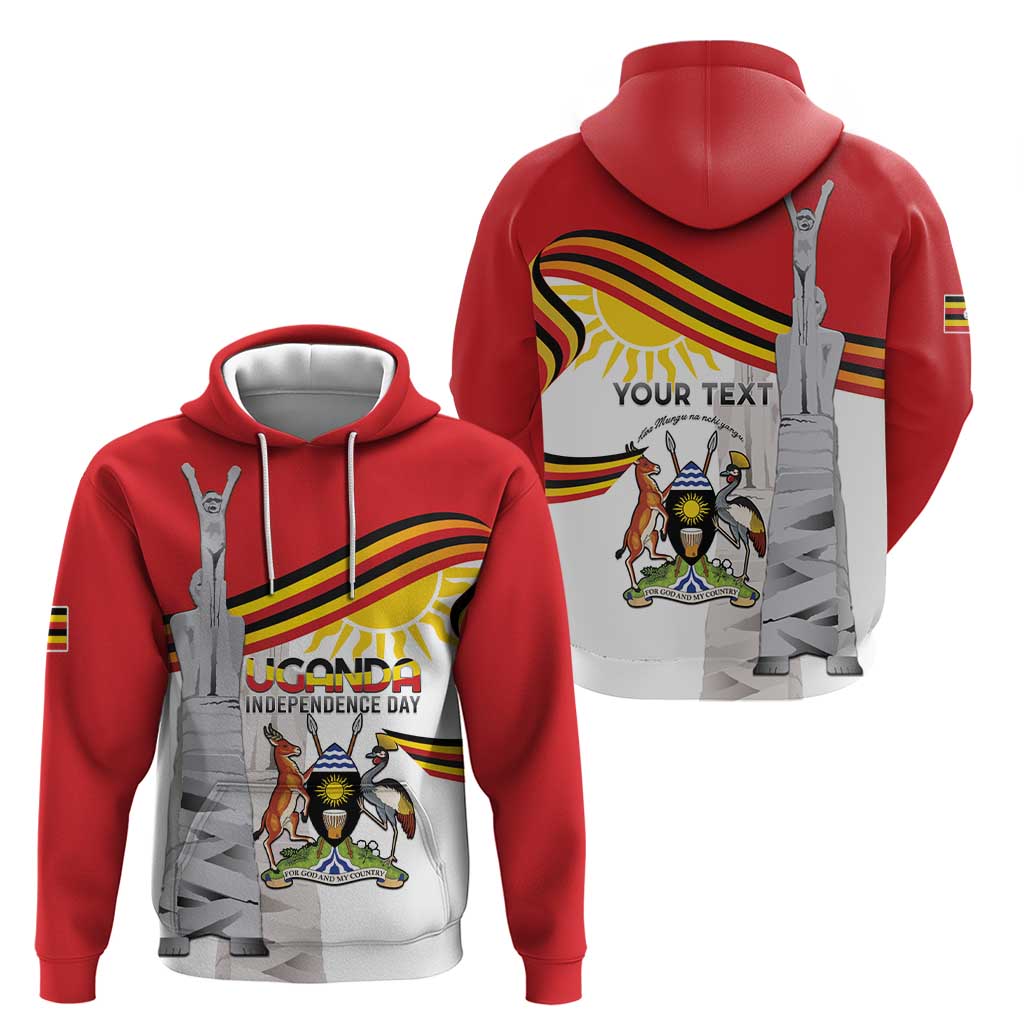 Personalized Uganda Independence Day Hoodie Independence Monument - Coat Of Arms LT15