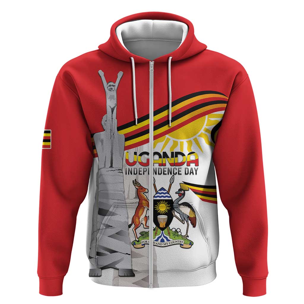 Personalized Uganda Independence Day Hoodie Independence Monument - Coat Of Arms LT15