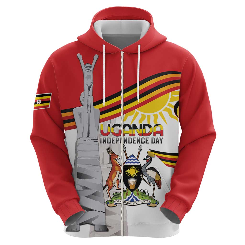 Personalized Uganda Independence Day Hoodie Independence Monument - Coat Of Arms LT15