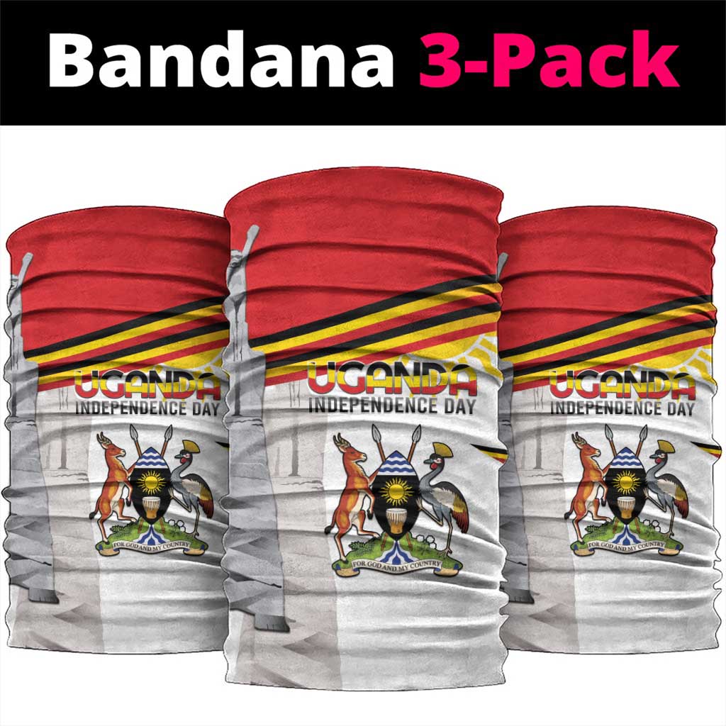 Uganda Independence Day Neck Gaiter Independence Monument - Coat Of Arms LT15