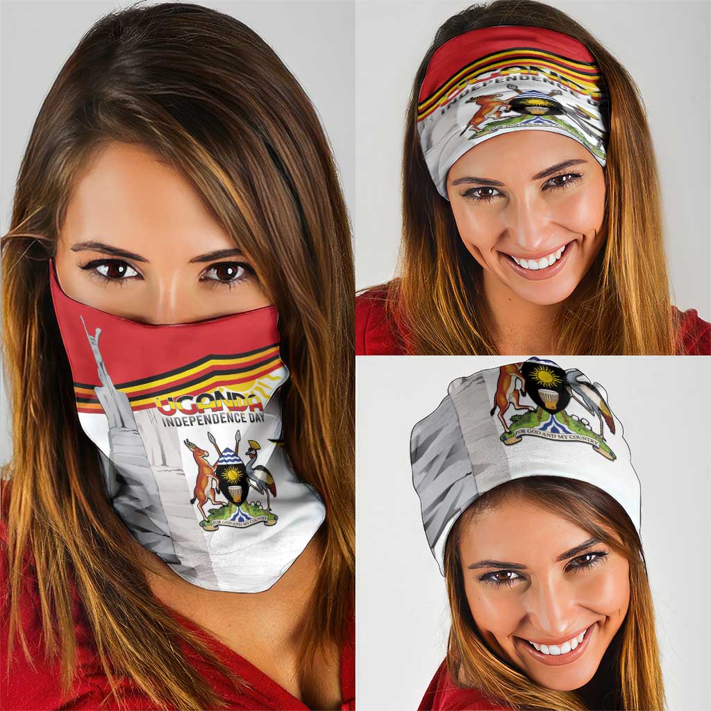 Uganda Independence Day Neck Gaiter Independence Monument - Coat Of Arms LT15