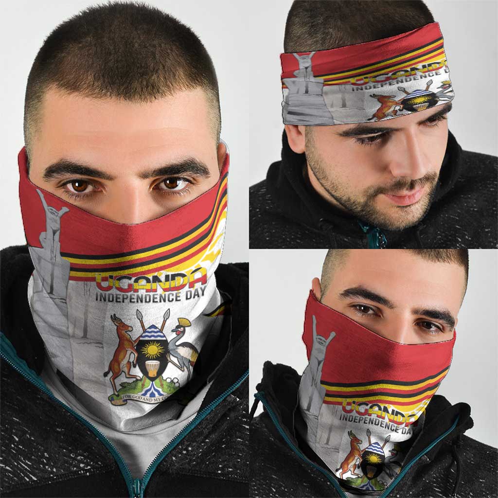 Uganda Independence Day Neck Gaiter Independence Monument - Coat Of Arms LT15
