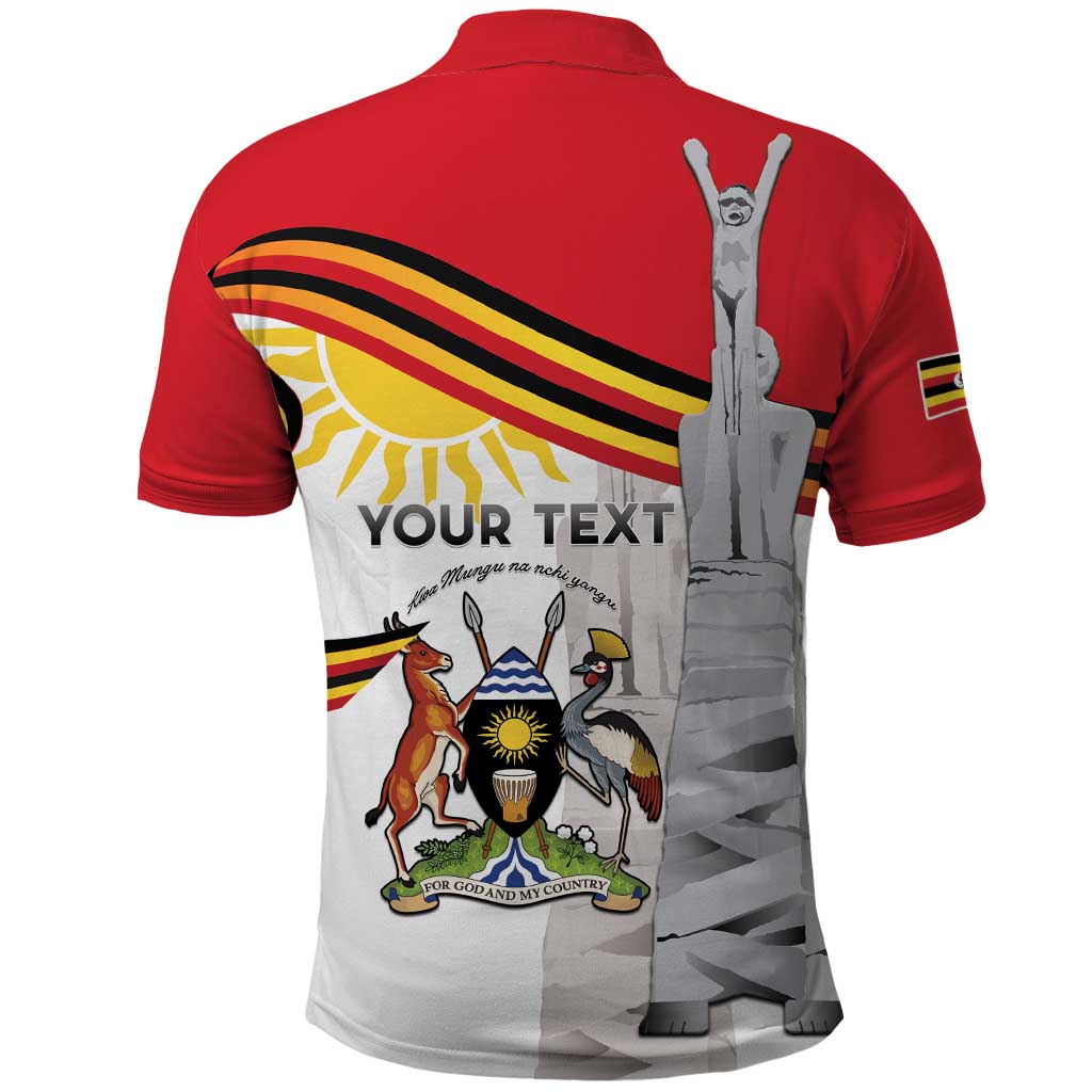 Personalized Uganda Independence Day Polo Shirt Independence Monument - Coat Of Arms LT15