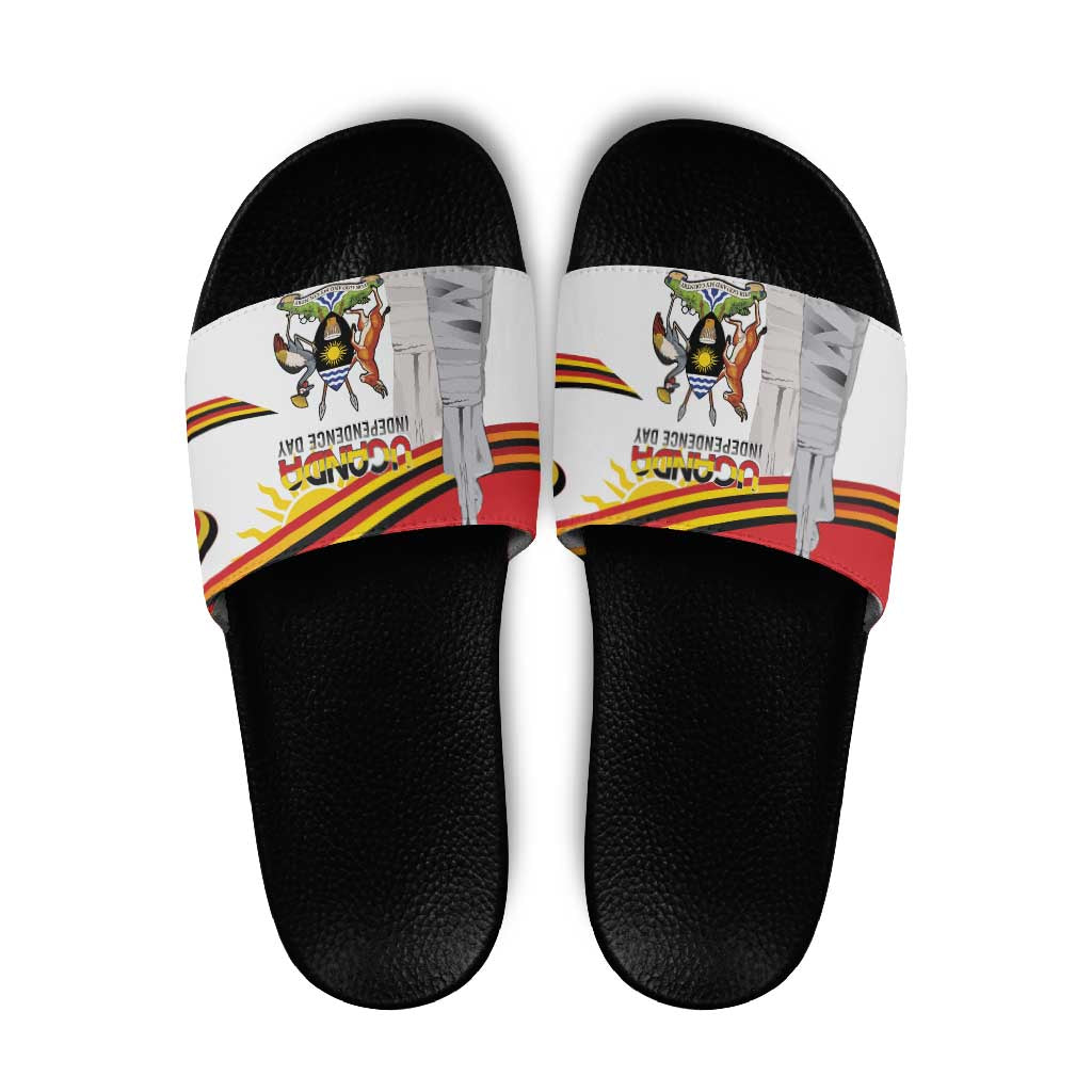 Uganda Independence Day Slide Sandals Independence Monument - Coat Of Arms LT15