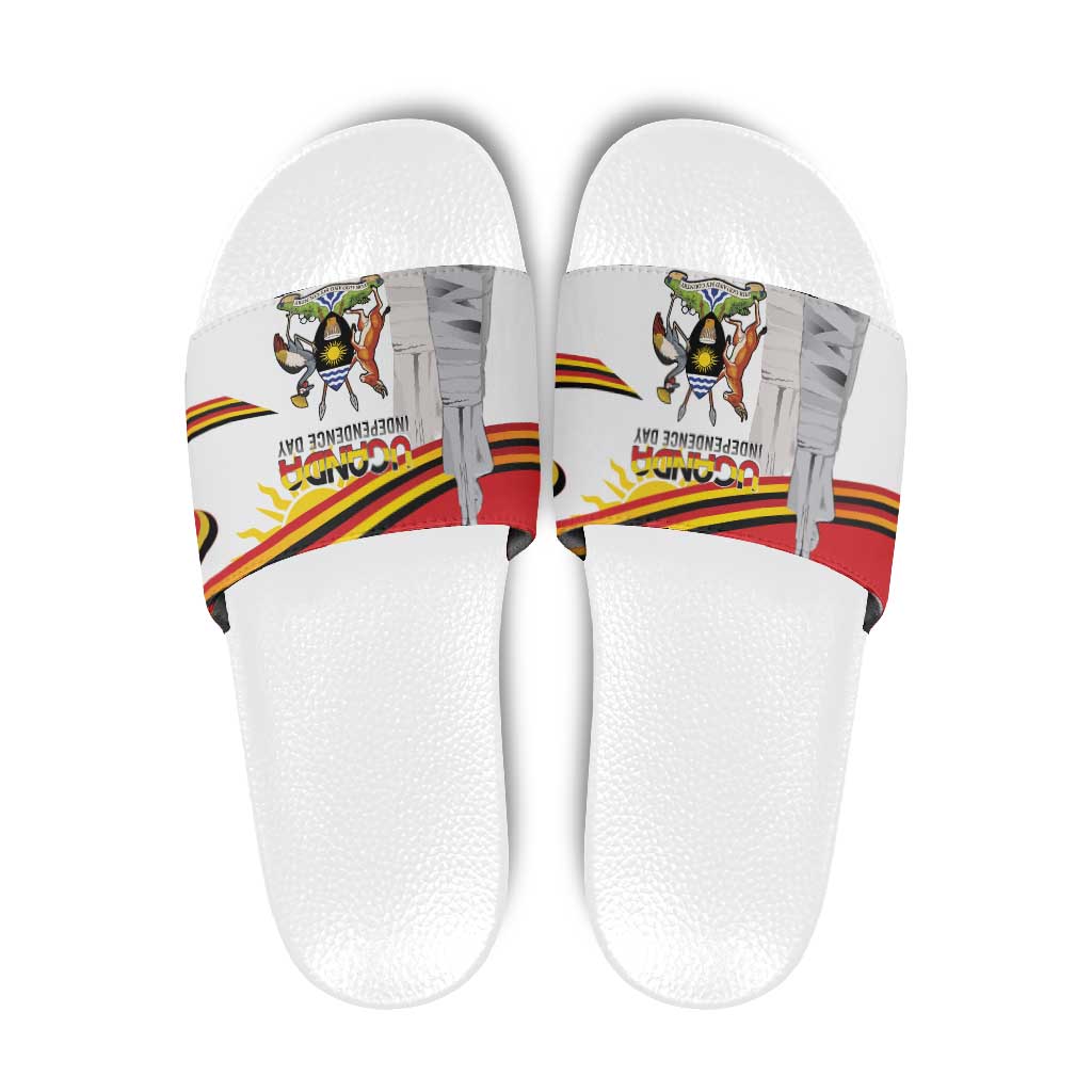 Uganda Independence Day Slide Sandals Independence Monument - Coat Of Arms LT15