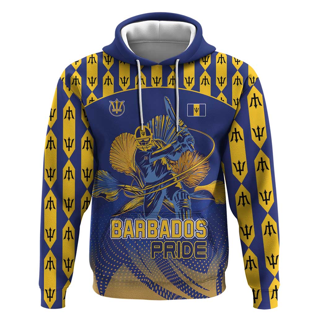 Custom Barbados Pride Cricket Hoodie Dwarf Poinciana Flower Sporty Style LT15