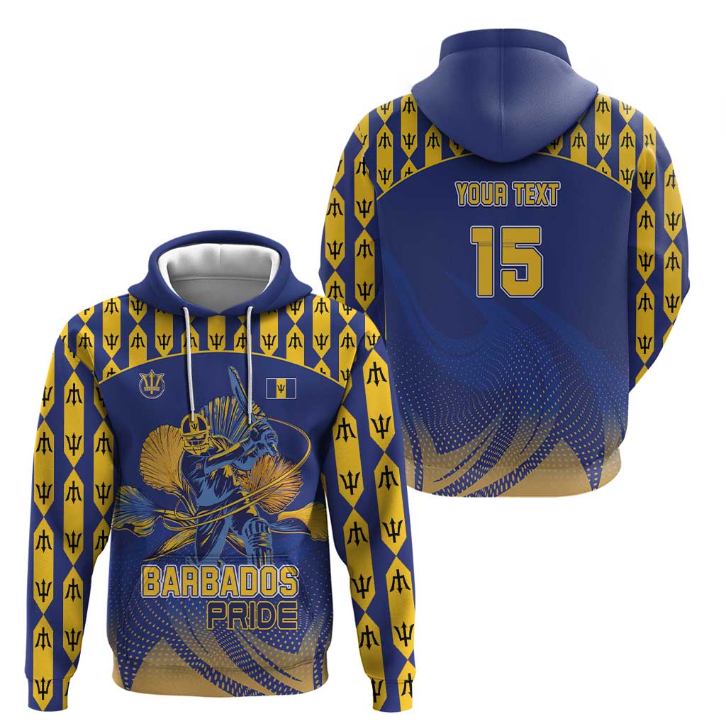 Custom Barbados Pride Cricket Hoodie Dwarf Poinciana Flower Sporty Style LT15