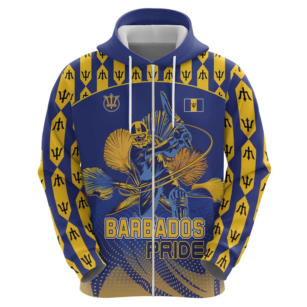 Custom Barbados Pride Cricket Hoodie Dwarf Poinciana Flower Sporty Style LT15