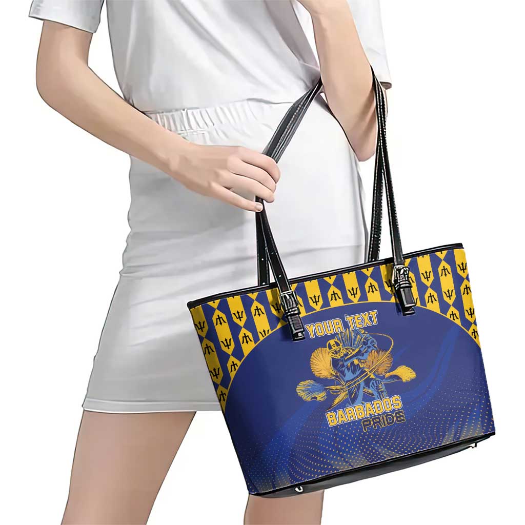 Custom Barbados Pride Cricket Leather Tote Bag Dwarf Poinciana Flower Sporty Style LT15