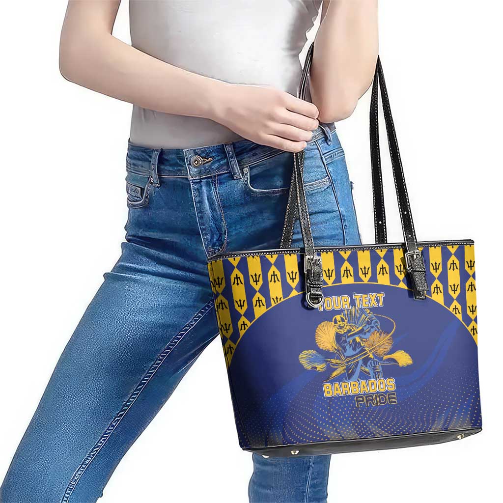 Custom Barbados Pride Cricket Leather Tote Bag Dwarf Poinciana Flower Sporty Style LT15