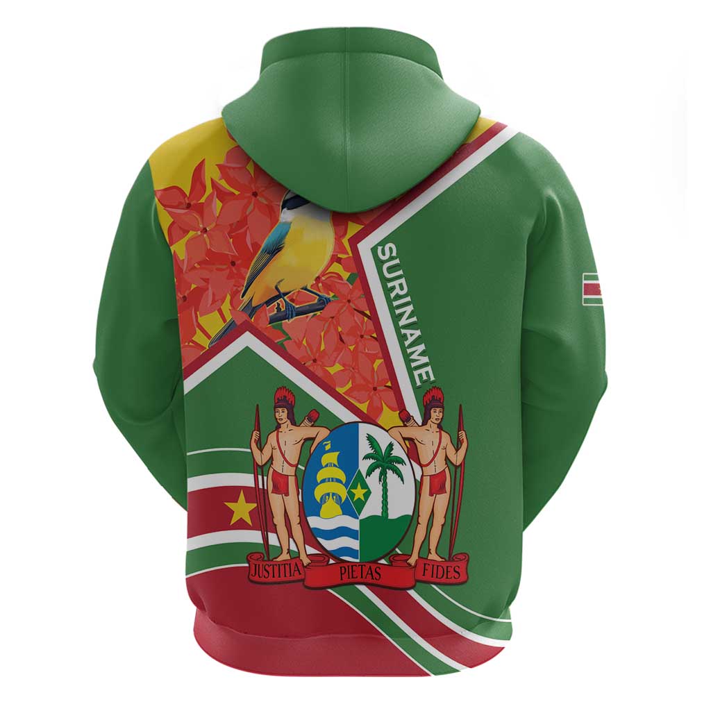 Suriname Independence Day Hoodie Coat Of Arms With Lesser Kiskadee LT15