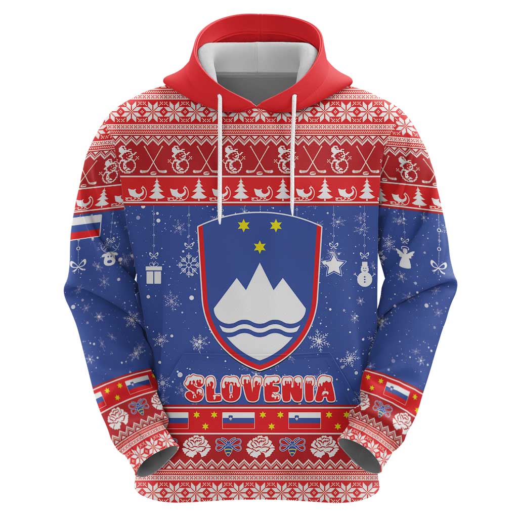 Slovenia Christmas Hoodie Coat Of Arms Vesel Bozic LT15