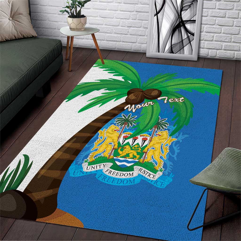 Personalised Afro Sierra Leone Area Rug Coat Of Arms With Flag Map LT15
