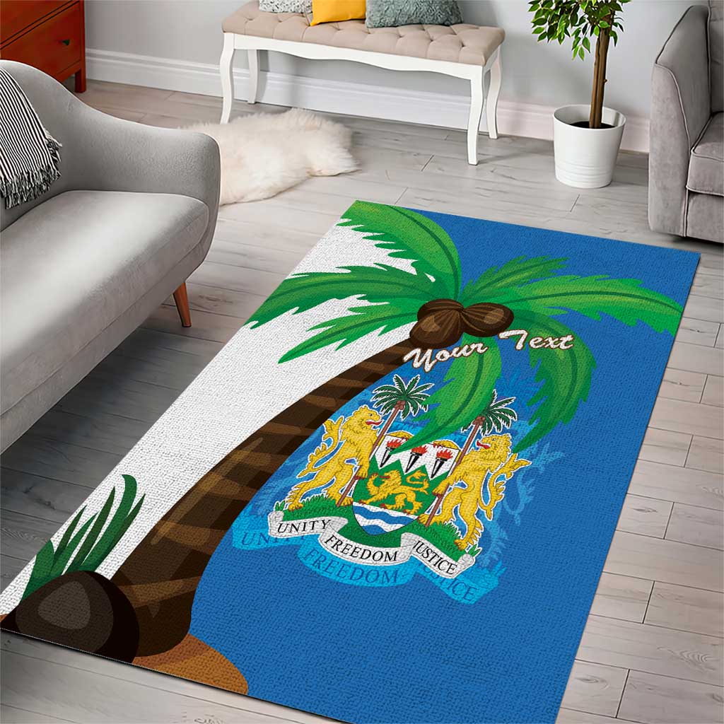 Personalised Afro Sierra Leone Area Rug Coat Of Arms With Flag Map LT15