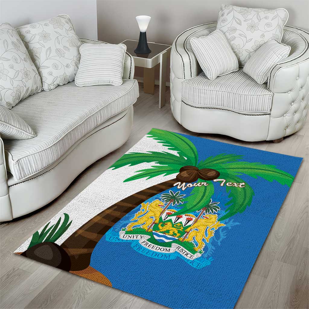Personalised Afro Sierra Leone Area Rug Coat Of Arms With Flag Map LT15