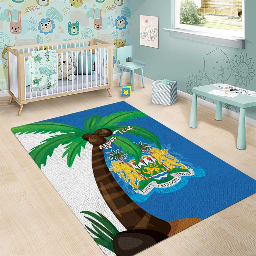 Personalised Afro Sierra Leone Area Rug Coat Of Arms With Flag Map LT15