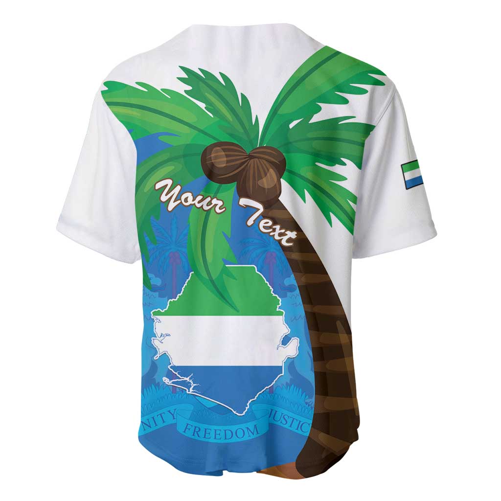 Personalised Afro Sierra Leone Baseball Jersey Coat Of Arms With Flag Map LT15