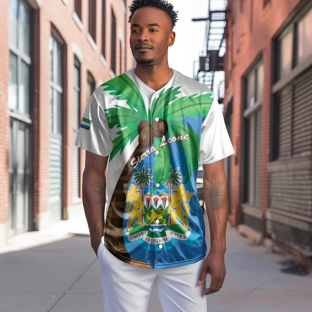 Personalised Afro Sierra Leone Baseball Jersey Coat Of Arms With Flag Map LT15
