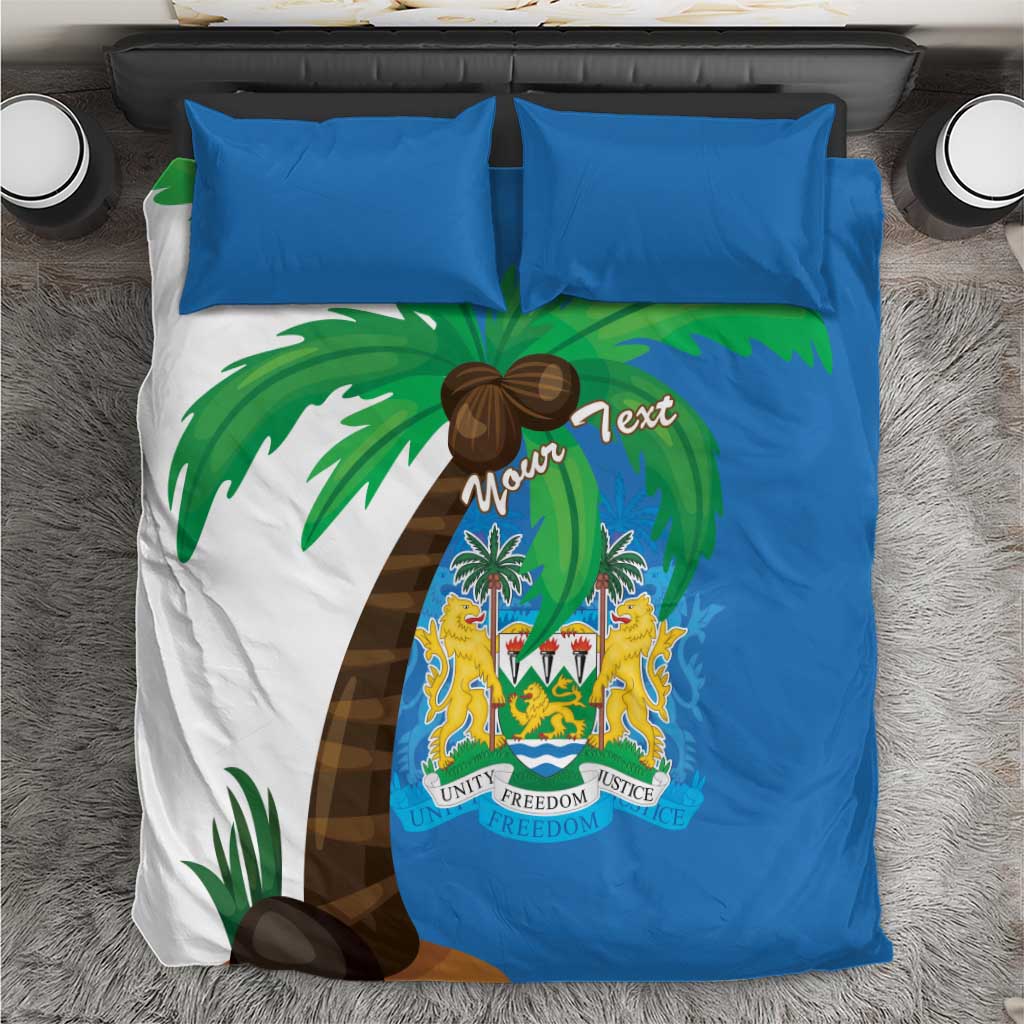 Personalised Afro Sierra Leone Bedding Set Coat Of Arms With Flag Map LT15