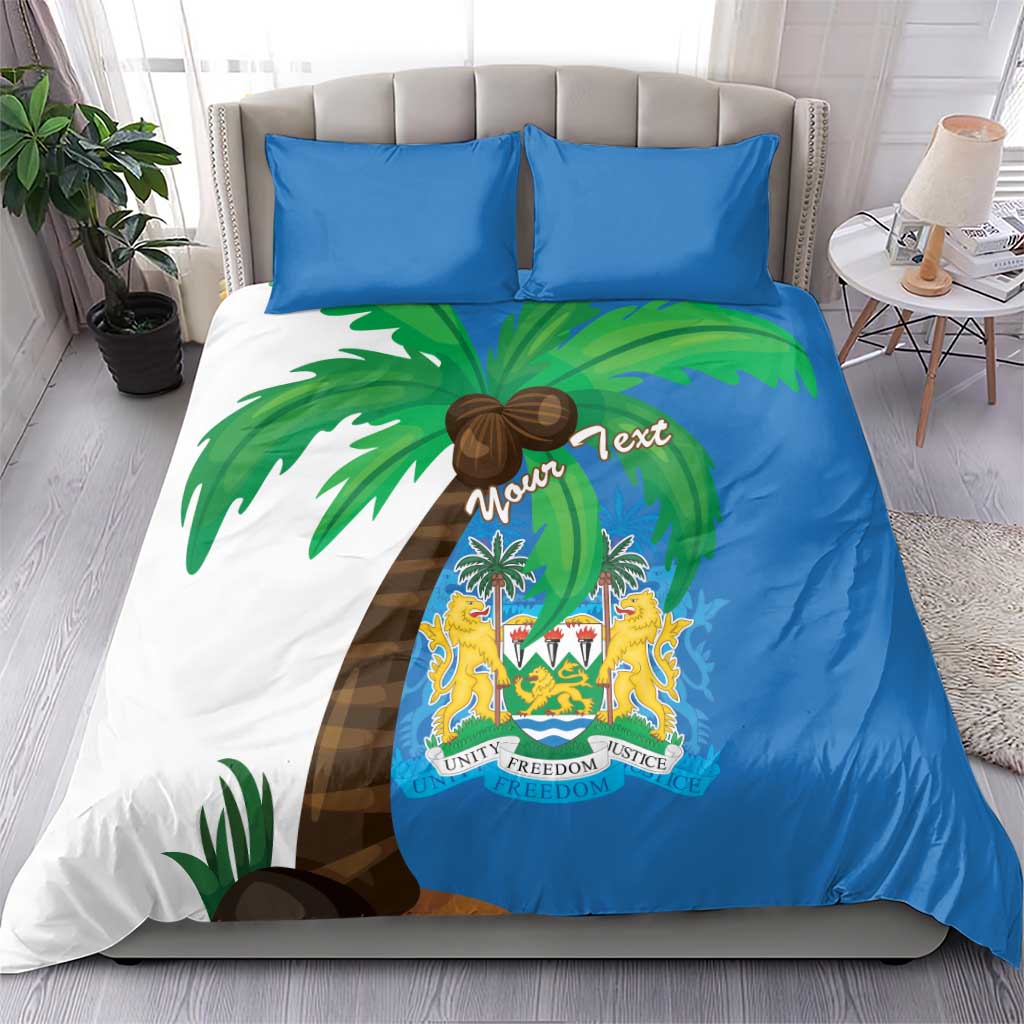 Personalised Afro Sierra Leone Bedding Set Coat Of Arms With Flag Map LT15