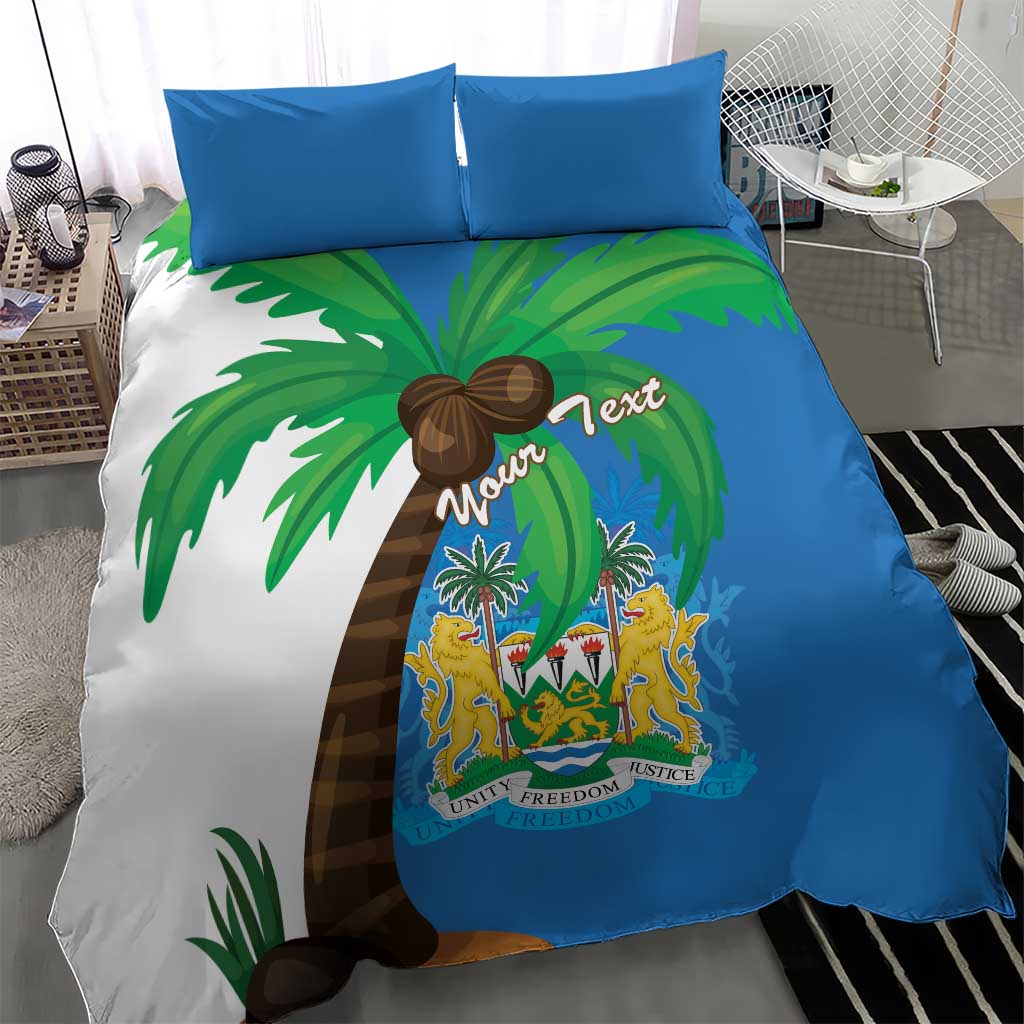 Personalised Afro Sierra Leone Bedding Set Coat Of Arms With Flag Map LT15