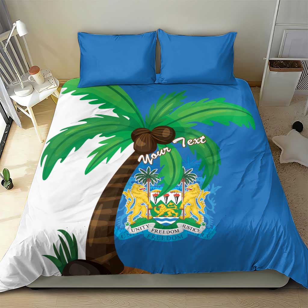 Personalised Afro Sierra Leone Bedding Set Coat Of Arms With Flag Map LT15