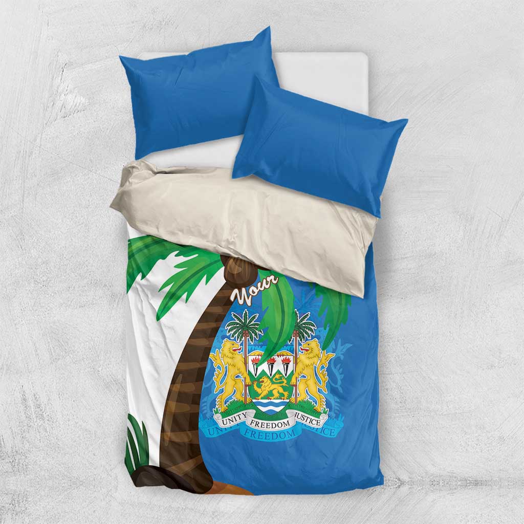 Personalised Afro Sierra Leone Bedding Set Coat Of Arms With Flag Map LT15
