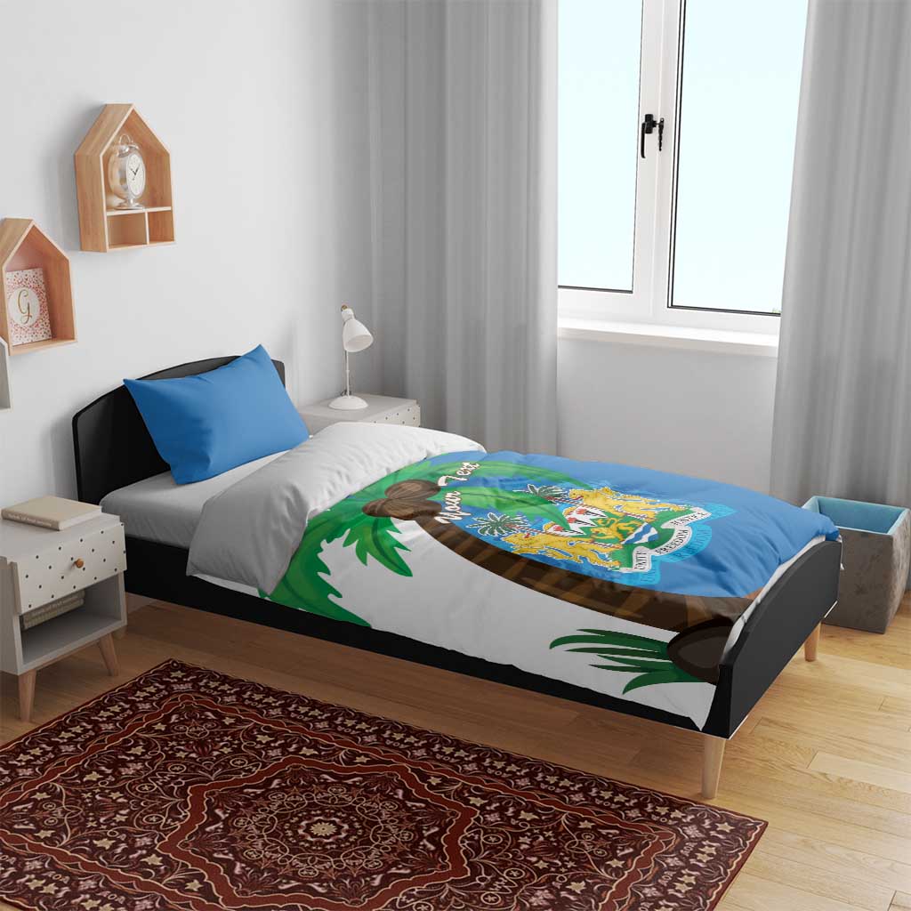 Personalised Afro Sierra Leone Bedding Set Coat Of Arms With Flag Map LT15