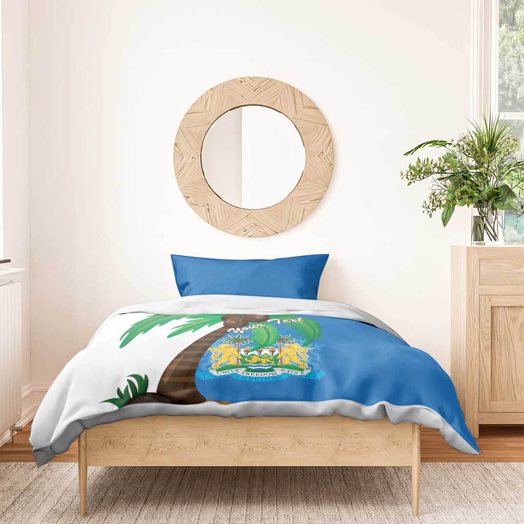 Personalised Afro Sierra Leone Bedding Set Coat Of Arms With Flag Map LT15
