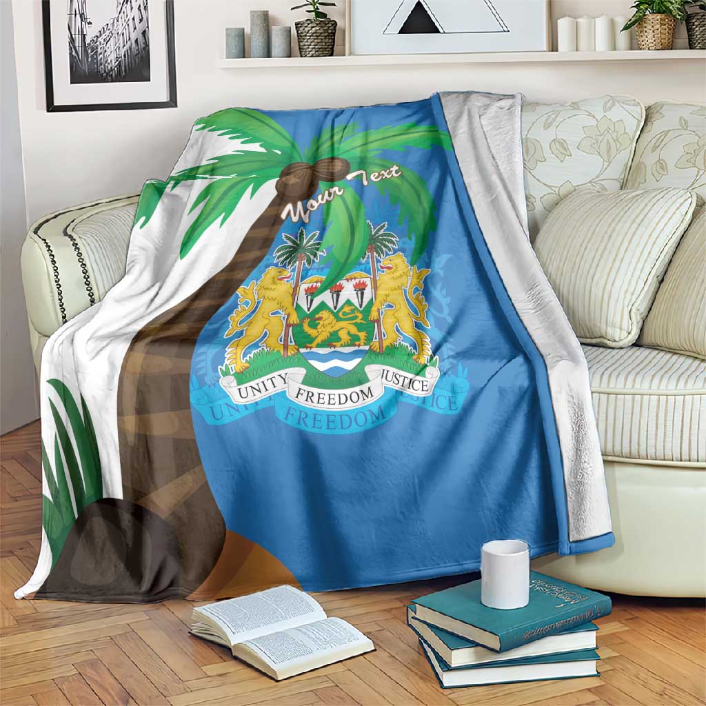 Personalised Afro Sierra Leone Blanket Coat Of Arms With Flag Map LT15
