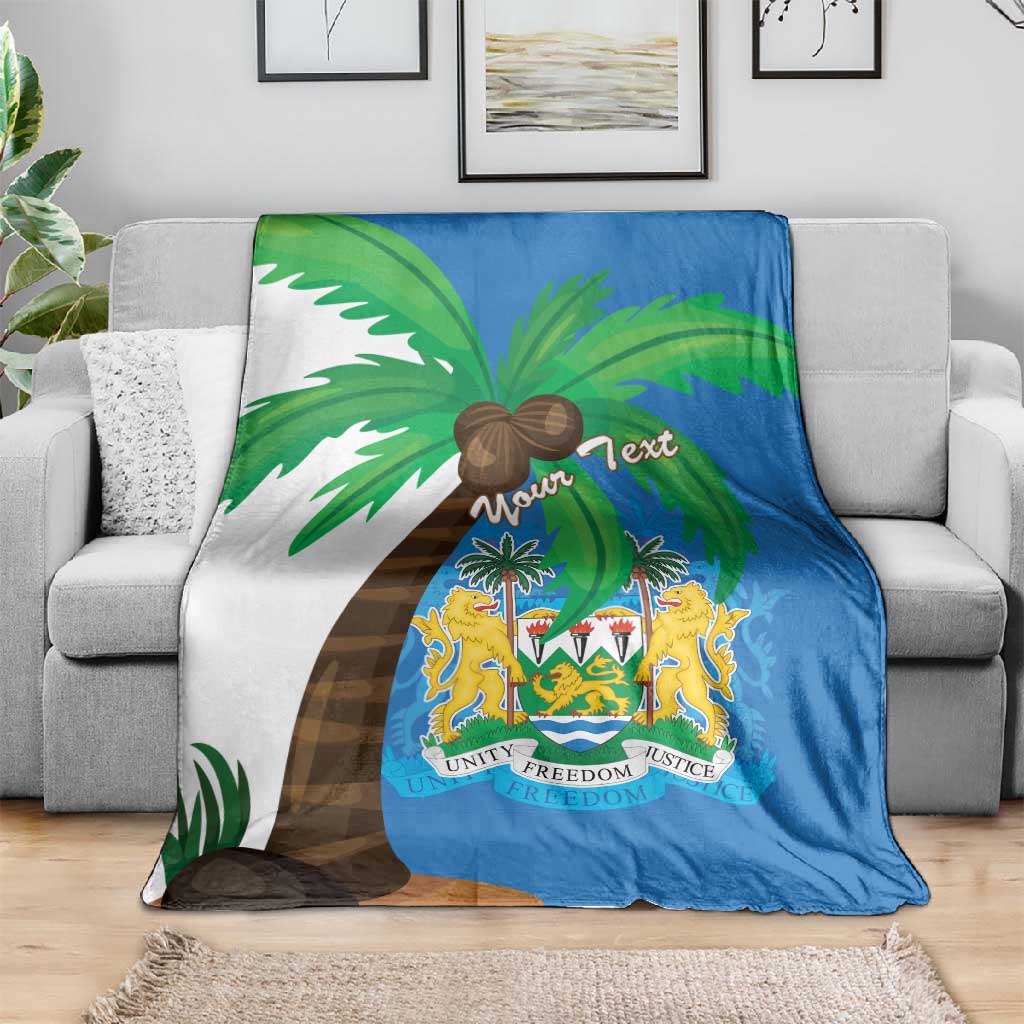 Personalised Afro Sierra Leone Blanket Coat Of Arms With Flag Map LT15