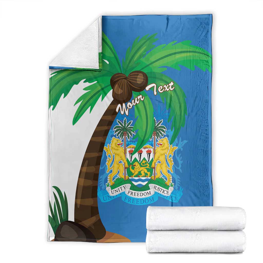 Personalised Afro Sierra Leone Blanket Coat Of Arms With Flag Map LT15