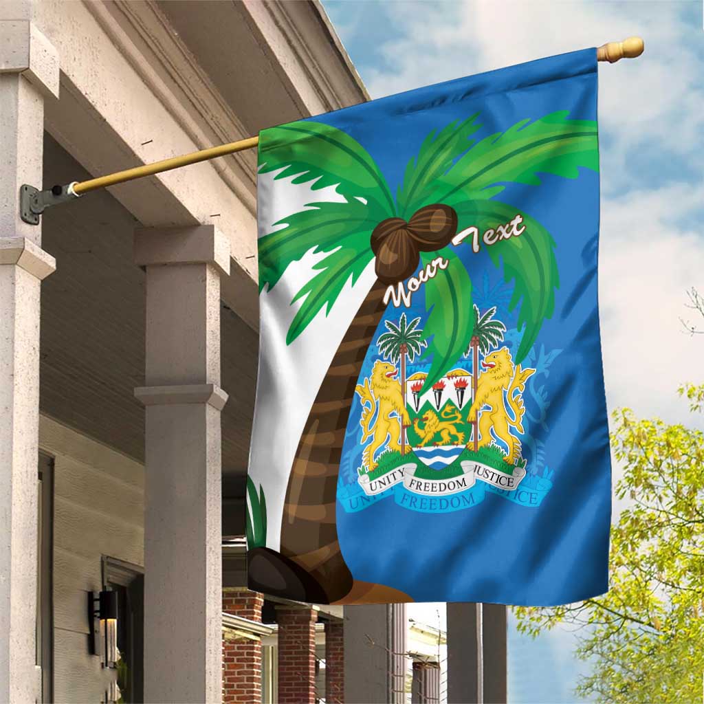 Personalised Afro Sierra Leone Garden Flag Coat Of Arms With Flag Map LT15