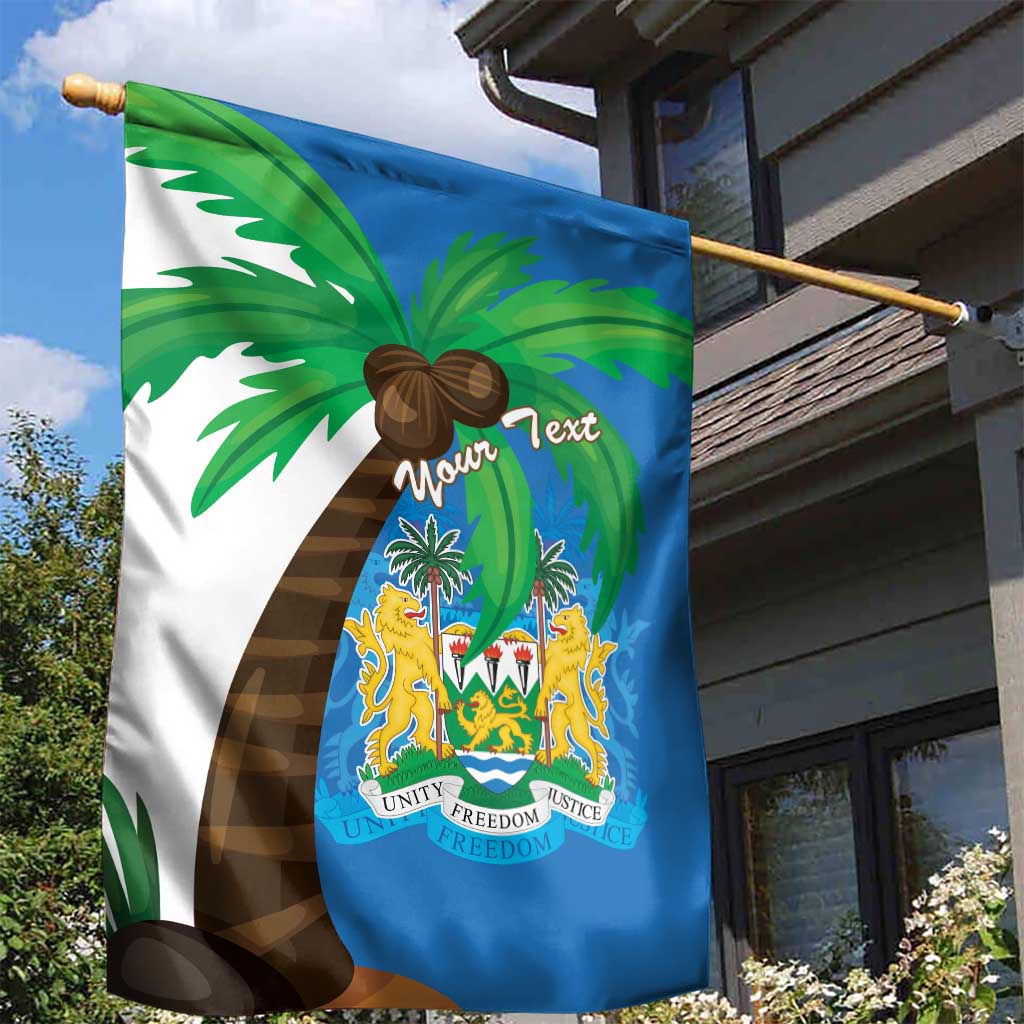Personalised Afro Sierra Leone Garden Flag Coat Of Arms With Flag Map LT15