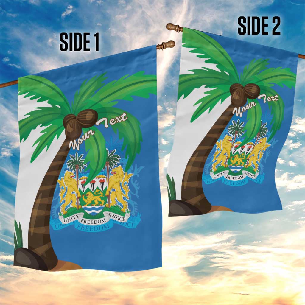 Personalised Afro Sierra Leone Garden Flag Coat Of Arms With Flag Map LT15