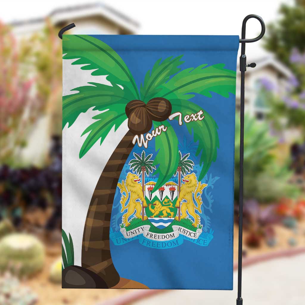 Personalised Afro Sierra Leone Garden Flag Coat Of Arms With Flag Map LT15