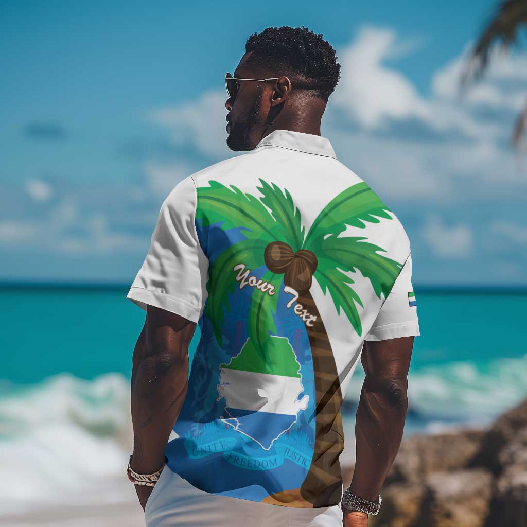 Personalised Afro Sierra Leone Hawaiian Shirt Coat Of Arms With Flag Map LT15