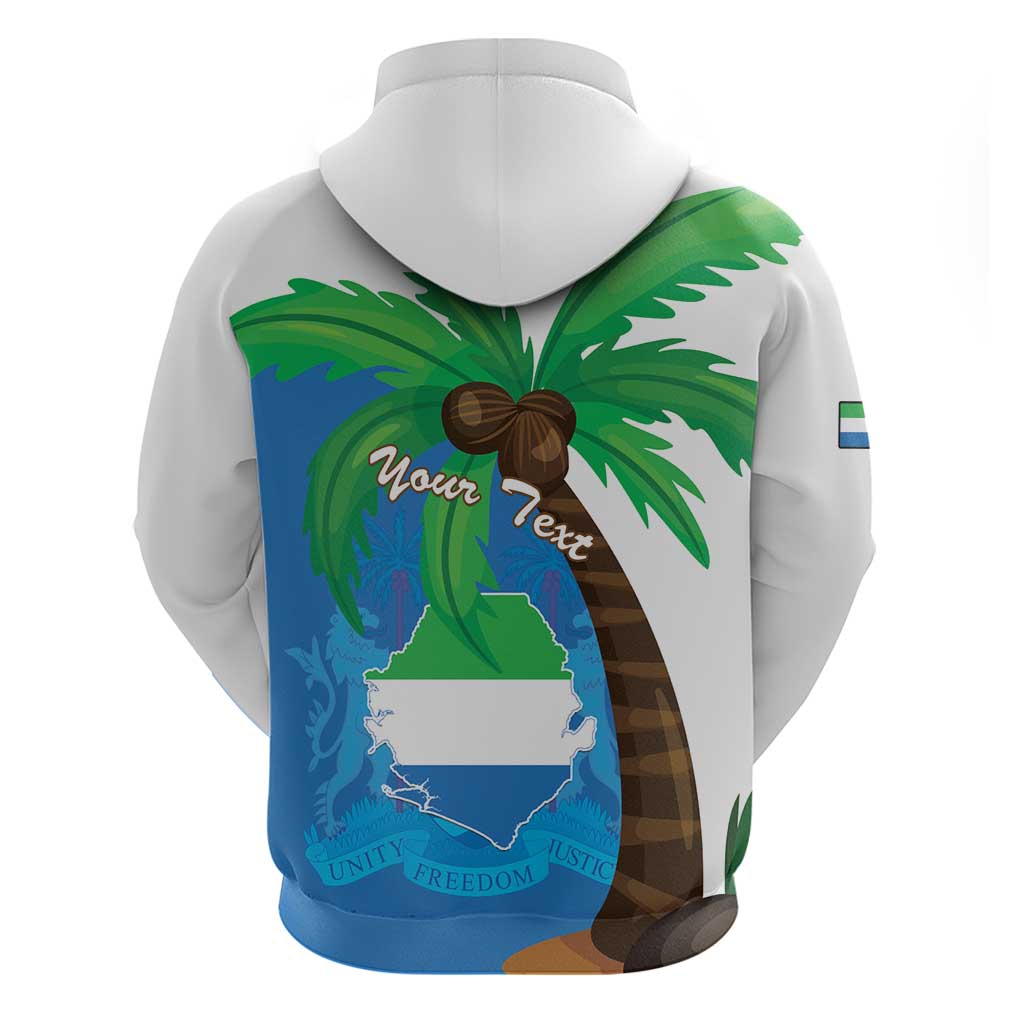 Personalised Sierra Leone Hoodie Coat Of Arms With Flag Map LT15