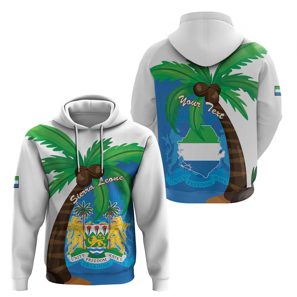 Personalised Sierra Leone Hoodie Coat Of Arms With Flag Map LT15