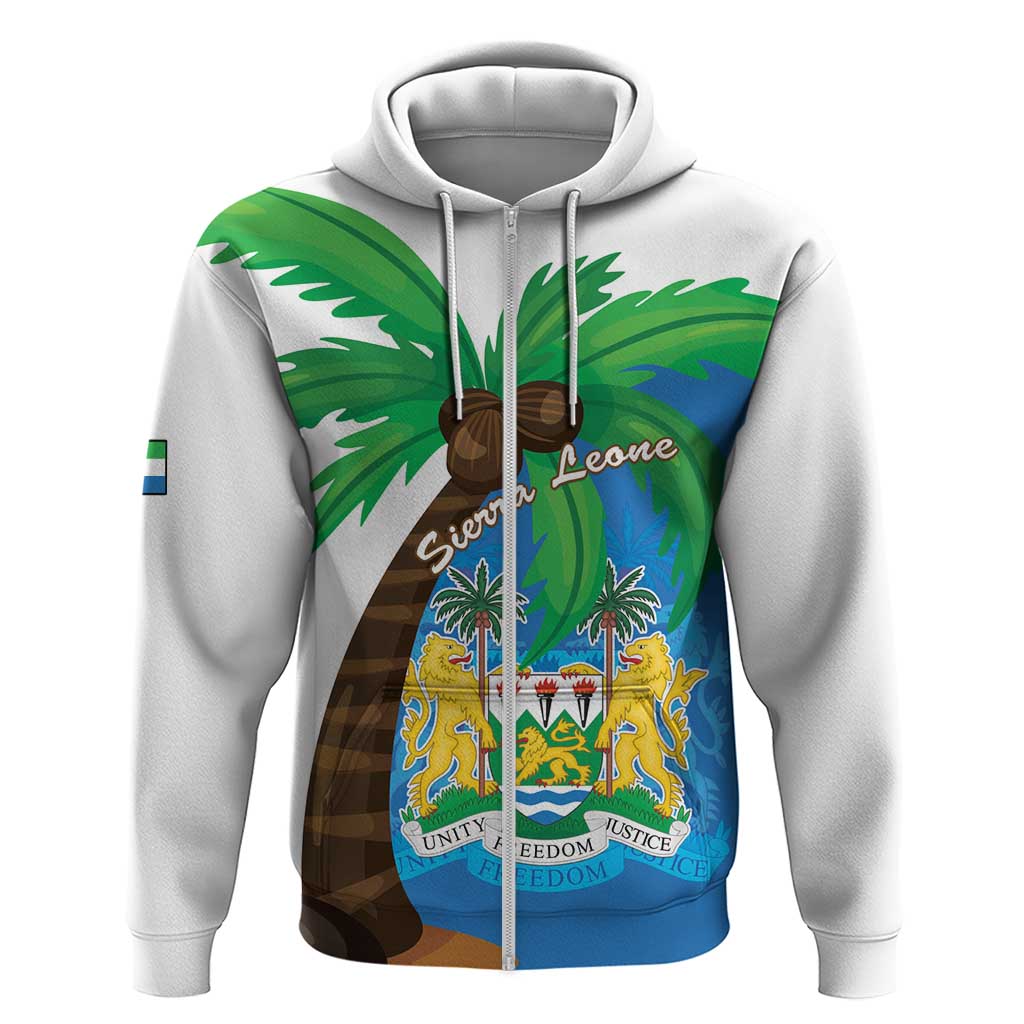 Personalised Sierra Leone Hoodie Coat Of Arms With Flag Map LT15